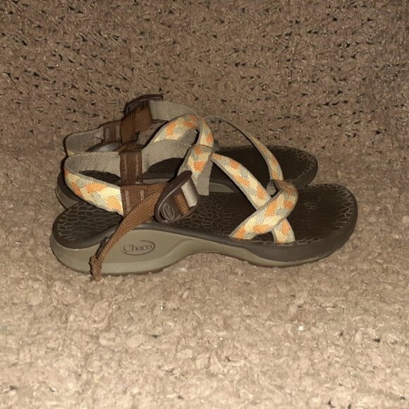 CHACO Z/1 Sandals-Braided Multicolor Geometric Neutrals-Classic-Sz 9-Excellent - Picture 5 of 8